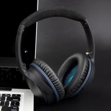 SoloWIT Protein Leather Earpads Cushions for Bose Headphones, Replacement Ear Pads for Bose QuietComfort 15 QC15 QC25 QC2 QC35/Ae2 Ae2i Ae2w/SoundTrue & SoundLink Around-Ear Series - Black&Blue - Image 7