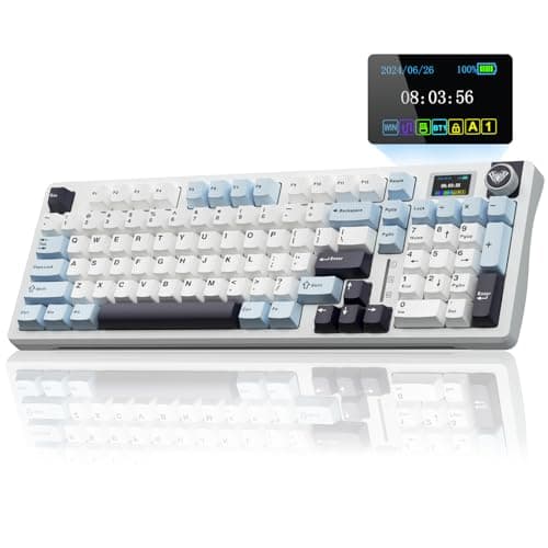 AULA S98 Pro Wireless Mechanical Keyboard,Smart Screen & Knob,Tri-Mode BT5.0/USB-C/2.4GHz Creamy Keyboard,Pre-lubed Linear Switches,Hot Swappable RGB Backlit Computer Gaming Keyboards - Image 1