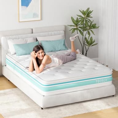 TeQsli Twin Size Mattress, 12 Inch Hybrid Mattress in a Box, Individual Pocket Spring Hybrid Mattresses for Cool Night & Pressure Relief, Medium Firm with Motion Isolating, 100 Nights Trial - Image 6