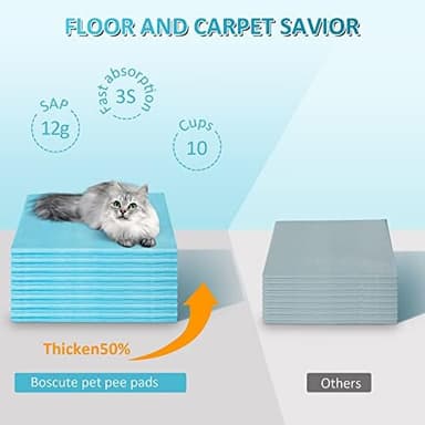 Boscute Super Absorbent & Leak-Proof Jumbo Size 36"x36" Pet Training Dog Pee Pads, Thicken Quick Dry Disposable Puppy Pee Pads, Potty Training Pads for Dogs Cats, Rabbits - Image 7