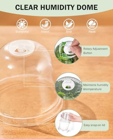 homenote Clear Nursery Pots for Plants,3 Inch Plant Pot for Planting with Humidity Domes Plastic Seedling with Drainage Holes Seed Starter Flower High Transparency (30 Pack) - Image 5