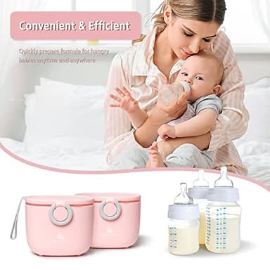 Termichy Baby Formula Dispenser, Portable Milk Powder Dispenser Container with Carry Handle and Scoop for Travel Outdoor Activities with Baby Infant, 8.8OZ, 0.55LB, 250g, 500ml (Pink) - Image 4