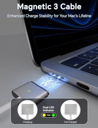 140W Charger for MacBook Pro 16 14 inch Mac Air 15 13 inch 2025 2024 2023 2022 2021 M1–M4【Original Quality】Type C Fast Charger Power Adapter & 6.6FT Type C to Magnetic 3 Cable LED Applicable 2021-2025 - Image 4