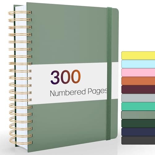 Forvencer Lined Spiral Journal Notebook with 300 Numbered Pages, B5 College Ruled Thick Journals for Writing with 100GSM Paper, Hardcover Notebooks with Contents for Work, School,olive green - Image 1