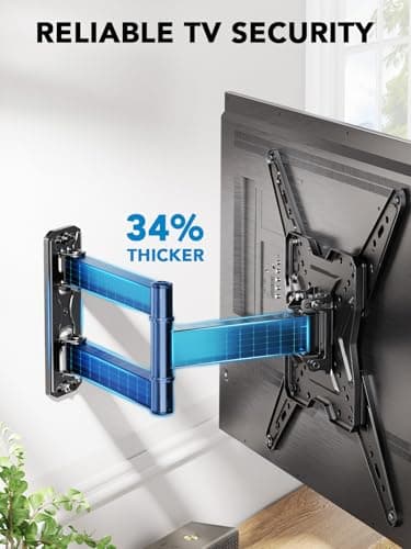 Pipishell Full Motion TV Wall Mount for Most 26-60 inch TVs, 55 inch Compatible, with Swivel, Tilt, Extension, Single Stud Articulating TV Mount Bracket, Holds up to 77 lbs, Max VESA 400x400mm, PIMF11 - Image 3