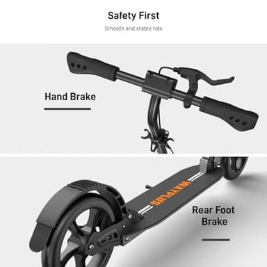 WAYPLUS Kick Scooter for Ages 6+,Kid, Teens & Adults. Max Load 240 LBS. Foldable, Lightweight, 8IN Big Wheels for Kids, Teen and Adults, 4 Adjustable Levels. Bearing ABEC9 - Image 6