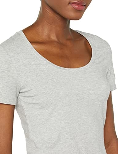 Amazon Essentials Women's Regular-Fit Short-Sleeve Scoop Neck T-Shirt (Available in Plus Size), Pack of 2, Light Grey Heather/Hot Pink, X-Large - Image 6