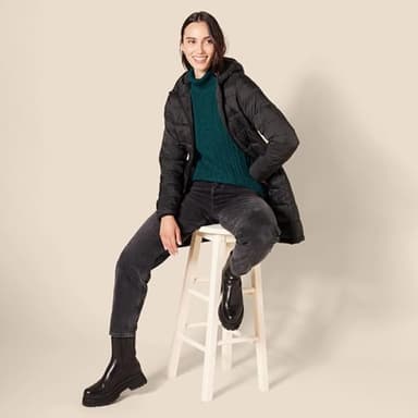 Amazon Essentials Women's Fisherman Cable Turtleneck Sweater (Available in Plus Size), Forest Green, Large - Image 5