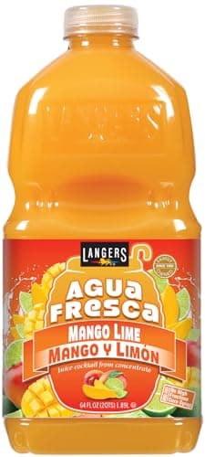 Langers Agua Fresca, Mango y Limón (Mango Lime), 64 fl oz (Pack of 8), 64 Fl Oz (Pack of 8) - Image 1
