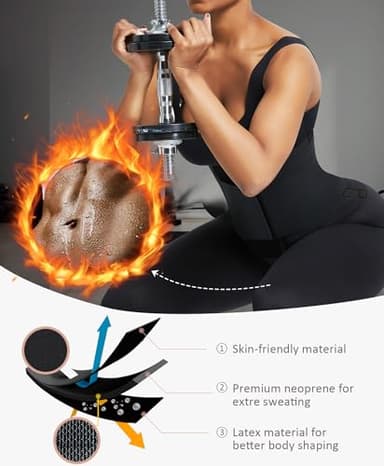 FeelinGirl Women Corset Workout Waist Trainer Belt Tummy Control Waist Cincher Sport Waist Trimmer Black XL - Image 3