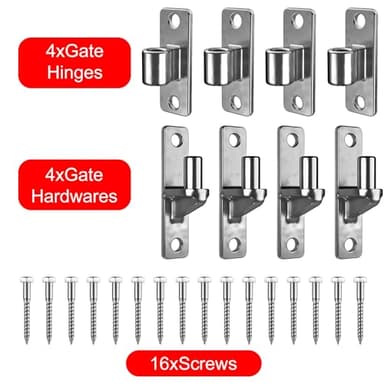 Magamuz 4Pack Heavy Duty Gate Hinges, 304 Stainless Steel Wall Mount, Farm Gate Hinges up to 600lbs, One Piece Design, Gate Hinge Hardware(Screws Included) - Image 2