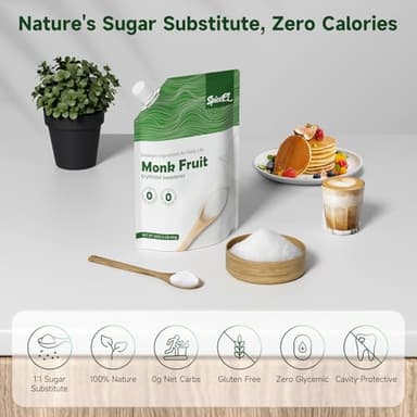 SPICEEL Monk Fruit Sweetener with Erythritol - White Sugar Substitute, Coffee, Tea, Gluten Free, Vegan, Sugar Replacement(1lb) - Image 2