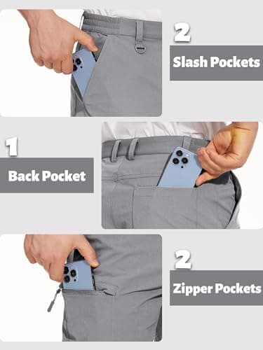TACVASEN Cargo Shorts for Men Quick Dry Hiking Lightweight Golf Workout Fishing Travel Shorts Summer Beach Light Grey 34 - Image 4