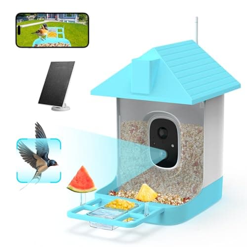 Smart Bird Feeder with Camera, 5200mAh Battery with Solar Panel, 2K Live View/AI Identifies/App Control/Instant Arrival Alert/Auto Capture/135° Motion Detection/IP65 Waterproof, Ideal Gift - Image 1
