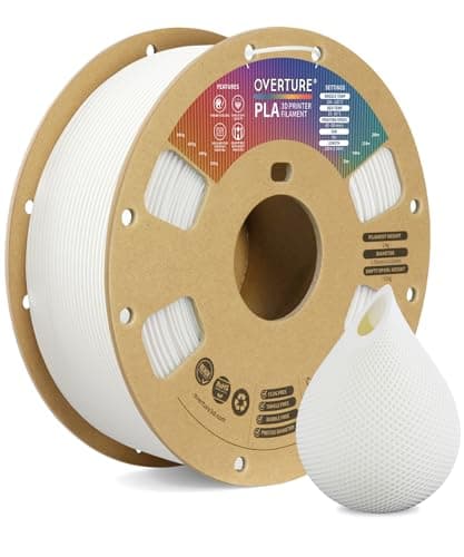 OVERTURE PLA Filament 1.75mm PLA 3D Printer Filament, 1kg Cardboard Spool (2.2lbs), Dimensional Accuracy +/- 0.02mm, Fit Most FDM Printer (White 1-Pack) - Image 1