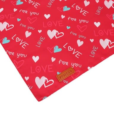 PTDECOR Valentine Dog Bandana, Red Pink Love Heart Design Reversible Pet Scarf, Triangle Valentine Bandanas for Medium Large Dogs (Large) - Image 6