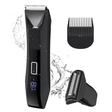 Manscaper Trimmer for Men, 2-in-1 Ball & Body Hair Groomer - Pubic & Groin Hair Shaver with Dual-Head, No-Nick Shaving, Smooth Grooming - Lightweight, Travel Lock, IPX7 Waterproof & LED Display - Image 1