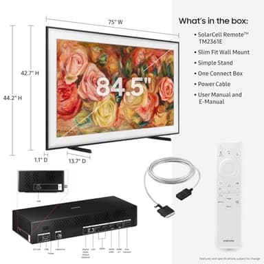 Samsung 85-Inch Class QLED 4K LS03D The Frame Series Quantum HDR Smart TV w/Dolby Atmos, Art Mode, Anti-Reflection, Customizable Frame, Slim Fit Wall Mount with Alexa Built-in (QN85LS03D, 2024 Model) - Image 2