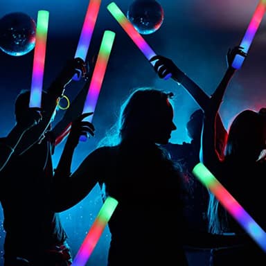 Jiahz 210 PCS Foam Glow Sticks For Wedding, Foam Light Up Sticks with 3 Modes Colorful Flashing, Light Up Foam Sticks, Glow Sticks Bulk Party Pack For Wedding, Concert, Party, Raves, Events - Image 2