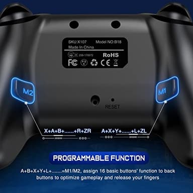 Wireless Switch Controller for Nintendo Switch/Switch 2/Lite/OLED Controller, Switch Controller with a Mouse Touch Feeling on Back Buttons, Extra Switch Pro Controller with Wake-up,Programmable, Turbo Function - Image 3