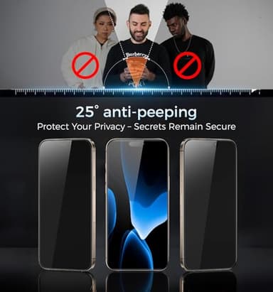 MAGIC JOHN 3rd Gen Upgraded for iPhone 16ProMax Privacy Screen Protector 6.9 Inch,25°Anti-Spy Screen,Shockproof Tempered Glass,Auto Dust-Removal,Bubble Free,Easy Installation,2 Pack - Image 3