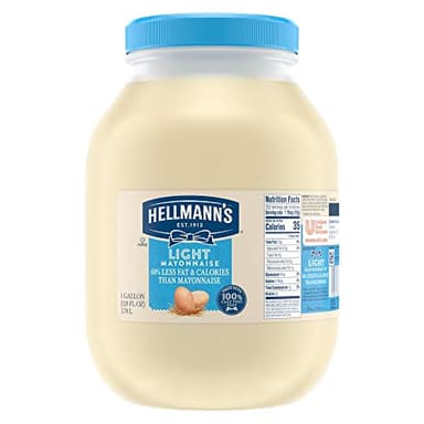 Hellmann's Light Mayonnaise Jar Condiment for Sandwiches, Salads, Mayo Made with 100% Cage Free Eggs, Gluten Free, 1 gallon (Pack of 1) - Image 1