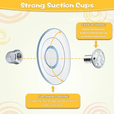 Peyela Cat Window Perch, Cat Window Hammock with Powerful Suction Cup,Sturdy Metal Frame Window Seat for Cats Kitty,Foldable Reversible Soft Furry Cover Cushion Bed - Image 3