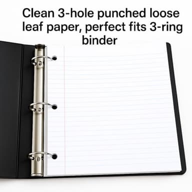WritePads Loose Leaf Notebook Paper, 8"x10-1/2" Wide Ruled Lined Paper, Bulk Filler Paper, 3 Hole Punched For 3 Ring Binder, 150 Sheets/Pack, 24PK Per Carton, 3600 Sheets, Made In USA - Image 3
