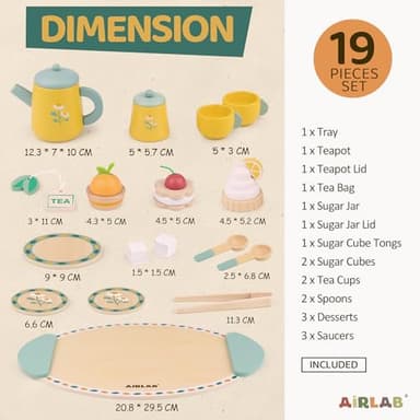 Tea Sets for Toddlers 3-5 Girl Birthday Gift 3 Year Old Princess Party Wooden Play Food Toy Sets for Kids Kitchen Accessories Age 3 4 5 6 Wood Educational Toys - Image 2