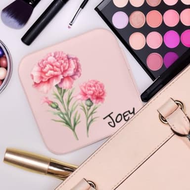 Personalized Jewelry Box With Name and Flower Custom Travel Leather Jewelry Organizer Box for Women Maid of Honor Gifts Birthday Valentine's Day Christmas Gifts for Girls Girfriend Mom - Image 6