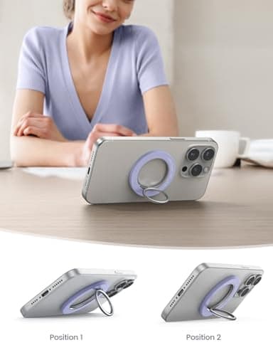 Magnetic Phone Ring Holder for Mag Safe - Lamicall Magnetic Finger Phone Ring Stand Holder, Magnet Ring Grip, Compatible with iPhone 14 Plus 13 12, Pro, Pro Max, Mini, Mag Safe Accessories, Violet - Image 5