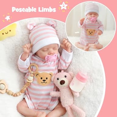 SPICIMOMO Realistic Reborn Baby Dolls Girl - Lifelike Real Life Full Body Vinyl 18 Inches Baby Doll That Looks Real, Gift for Toddlers Kids 3+ - Image 3