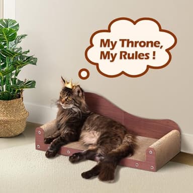 ComSaf 26.4" Large Cat Scratcher Bed, Cat Scratching Board, Durable Cardboard for Indoor Use, Extra Large Couch with Scratch Pad - Sofa Lounge - Image 8