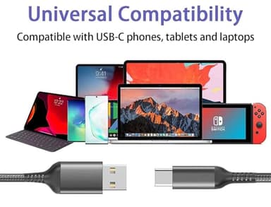 Awnuwuy [2PACK 10FT] USB Type C Charging Cable Grey,Long Android Auto Cable, USB A to USB C Quick Charge Cord for iPhone 15/15 Pro/15 Plus/15 Pro Max,Samsung Galaxy S24 A15 S23 S22 S21 S10,Moto Z4 Z3 - Image 7