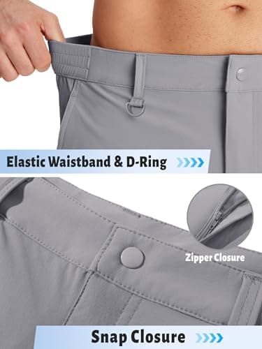TACVASEN Cargo Shorts for Men Quick Dry Hiking Lightweight Golf Workout Fishing Travel Shorts Summer Beach Light Grey 34 - Image 5