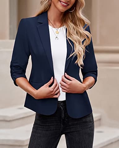 LookbookStore Women's Business Casual Blue Blazer - Medium, Fits Size 8/10 - Image 2