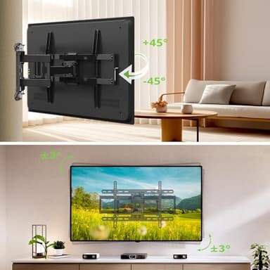 USX MOUNT UL Listed TV Wall Mount for 42"-85" TVS, Fits 16" 18" or 24" Studs, Full Motion Wall Mount Swivel Tilt Extension TV Bracket with Dual Articulating Arms, Max VESA 600x400mm, Load 110lbs - Image 4
