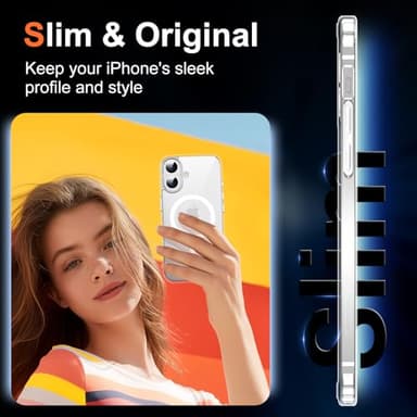 Temdan for iPhone 16 Plus Case Clear, [Compatible with Magsafe][Anti-Yellowing][Military-Grade Protection] Shockproof Slim Magnetic Phone Case for iPhone 16 Plus, Transparent - Image 6
