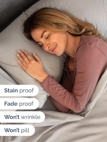 Extra Deep Cal King Sheet Set - 6 Piece Breathable and Cooling Sheets - Hotel Luxury Bed Sheets Set - Easy Fit - Soft, Wrinkle Free and Comfy Sheets Set - Light Grey Sheet Set with Extra Deep Pockets - Image 4