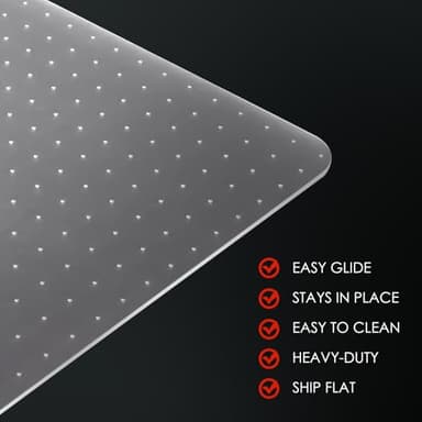 Kuyal Office Chair Mat for Carpet, 32x49 Clear Heavy Duty Computer Chair Mat, Under Desk Protector Carpeted Floors Mat, Easy Chair Movement,Ship Flat - Image 5