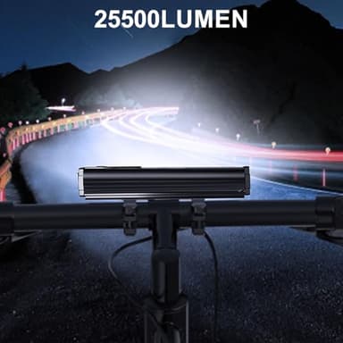 Bike Lights, 17 LED 25500 Lumen Bicycle Light with 4 Modes, 10000mAh USB Rechargeable Bike Light, Bike Headlight with Digital Power Display, Wide Beam Bike Lights for Night Riding - Image 2