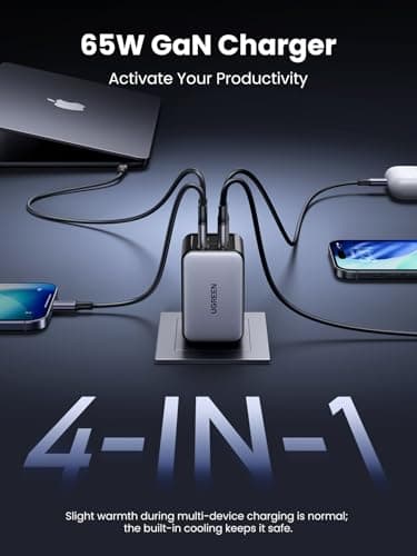 UGREEN Nexode 65W GaN USB C Wall Charger, 4-Port Fast Type-C Charger Compatible with MacBook Pro/Air, iPhone 17/16/15 Series, Galaxy S25/S24, Pixel 10/9, iPad Pro, Steam Deck - Image 3
