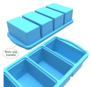 Zip Standing Silicone Freezer Trays with Lid,1-cup Soup Freezer Container large Ice Cube Molds with Reinforced Steel Ring Top for freezing Soup Sauce Broth Leftovers oven Dishwasher -Safe(2-Pack) - Image 6