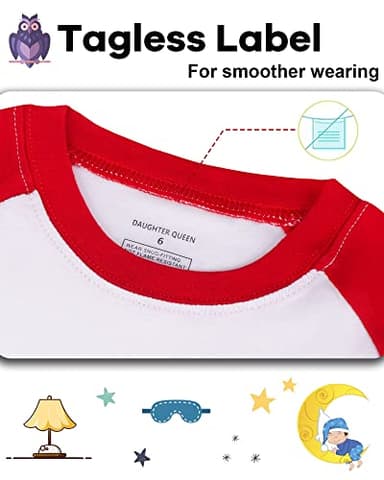 DAUGHTER QUEEN Boys Pajamas Size 7 Short Pjs for Boys 7t 100% Cotton Summer Pj Sets Baseball Kids Sleepwear Child Sports Jammies Clothes Medium, 6-7 Years Old - Image 2