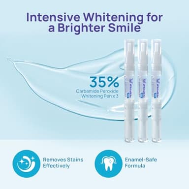 Whitebite Pro Teeth Whitening Gel Kit | Safe for Sensitive Teeth | 32X LED Light | 35% Carbamide Peroxide Whitening Gel & Remineralizing Gel | Powerful Tooth Stain Remover - Image 4
