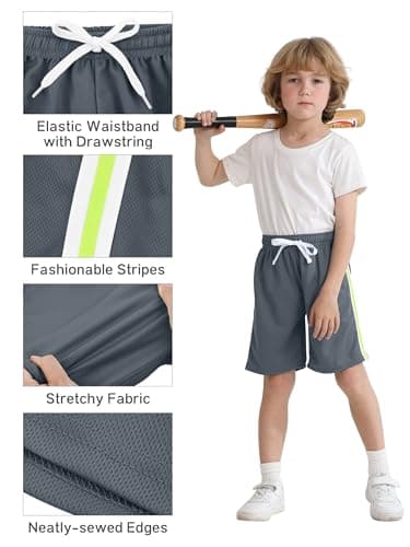 Resinta 5 Pack Toddler Boy Shorts Baby Boys Mesh Shorts Quick Dry Athletic Pull-On Clothes with Elastic Waist for Summer - Image 3