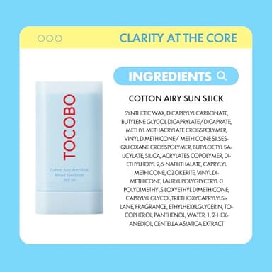 Cotton Airy Sun Stick SPF 50 Broad Spectrum Korean Matte Sunscreen Stick for Face - Travel Size Sebum Control Sunblock -Vegan, Lightweight, Non-Sticky 0.67 oz - Image 8