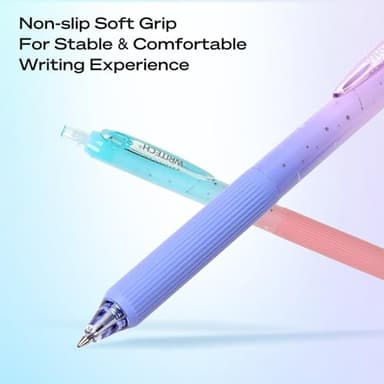 WRITECH Gel Pens Fine Point: 0.7mm Black Ink Retractable 6ct Smooth Writing with Aesthetic Gradient Color Barrel for Journaling Note Taking Silent Click No Smear Nebula Pen Set - Image 5