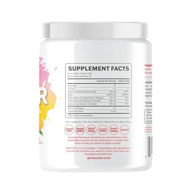 Essential Provisions WAETER | Collagen & Electrolyte Hydration Powder | Sugar Free | Non-GMO | Gluten Free | Paleo | Soy Free | Dairy Free | Grass-Fed & Pasture Raised | 30 Servings - Citrus Splash - Image 2