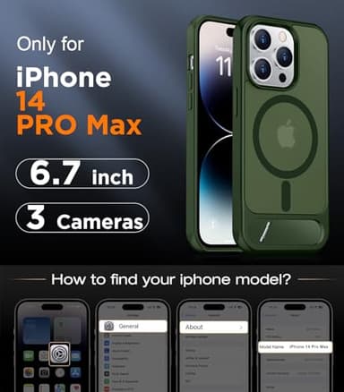 Temdan Magnetic Compatible with iPhone 14 Pro Max Case, [Built-in Invisible Kickstand][Compatible with MagSafe] [Military Grade Shockproof] Slim Translucent Matte Phone Case for iPhone 14 Pro Max 6.7" - Image 2